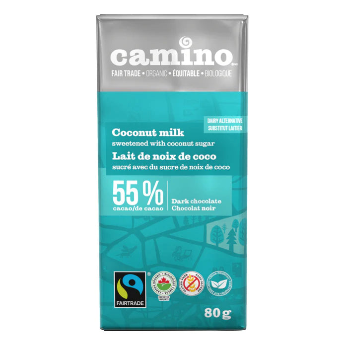 Camino - Coconut Milk Dark Chocolate Bar, 80 g