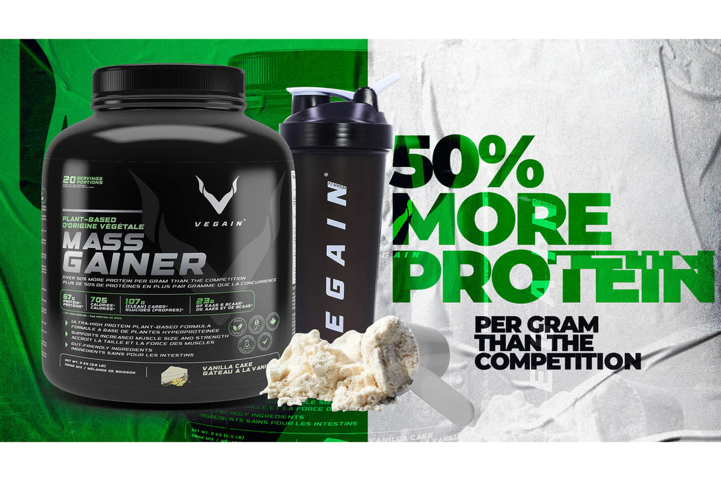 VEGAIN - Plant-Based Mass Gainer - Vanilla Cake, 3 kg