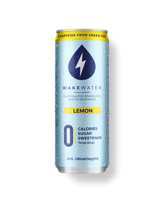 Wakewater - Caffeinated Sparkling Water - Lemon, 355 mL