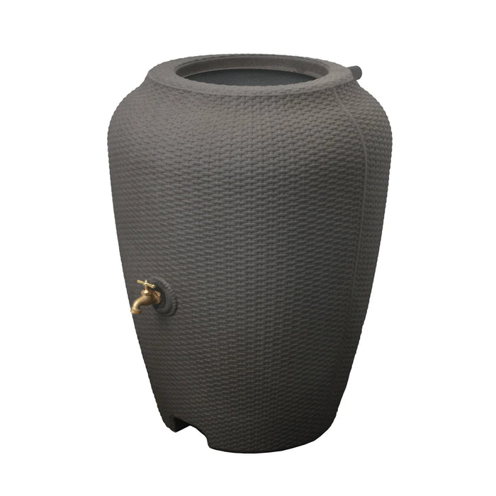 Algreen - Wicker Rain Barrel - Brownstone, Each