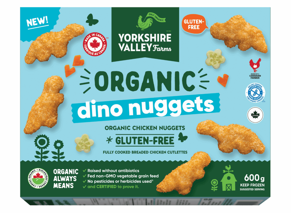 Yorkshire Valley - Organic Gluten-Free Chicken Dino Nuggets, 600 g