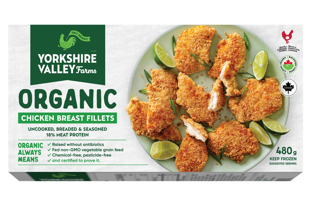 Yorkshire Valley Farms - Organic Breaded Chicken Fillets, 480 g