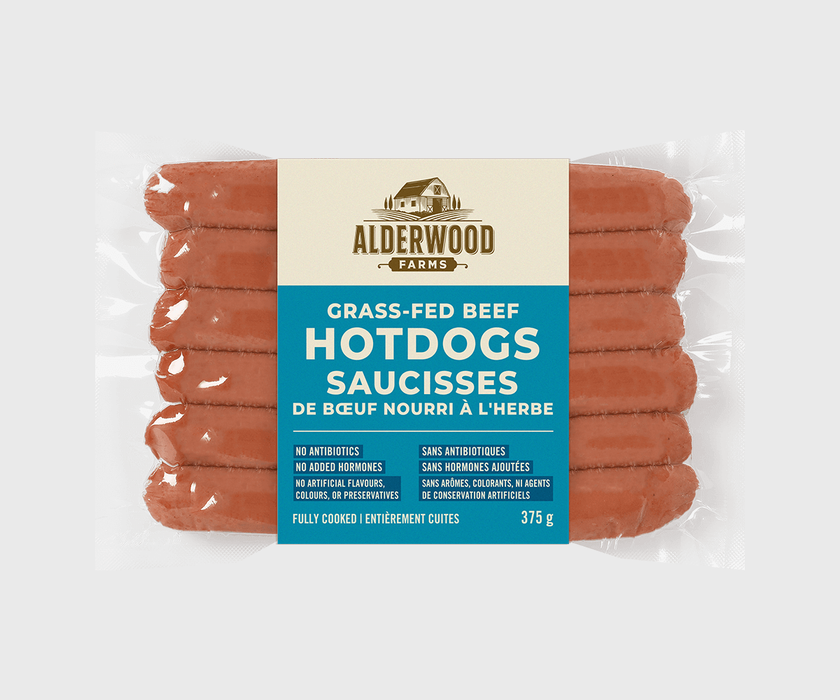 Alderwood Farms - Grass Fed All Beef Hotdogs, 375 g