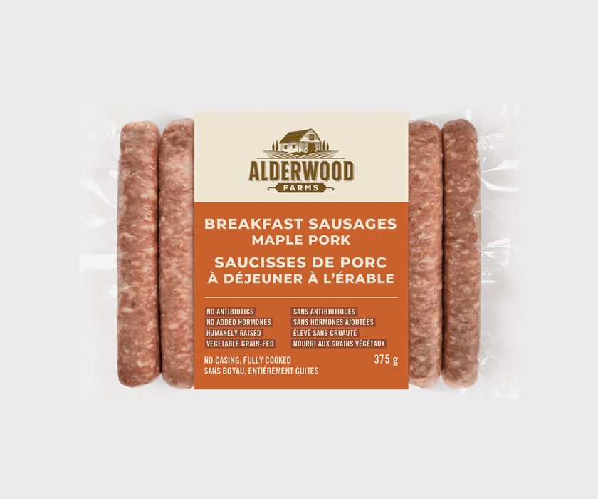 Alderwood - Breakfast Sausages Maple Pork, 375 g