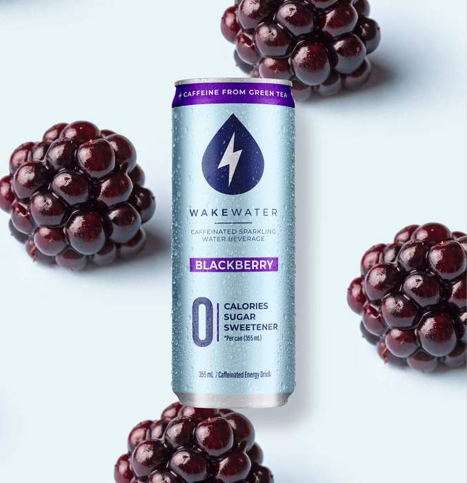 Wakewater - Caffeinated Sparkling Water - Blackberry, 355 mL