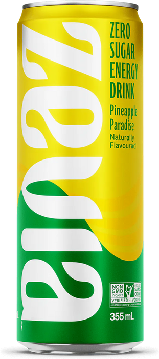 Zevia - Pineapple Paradise Energy Drink, 355 mL