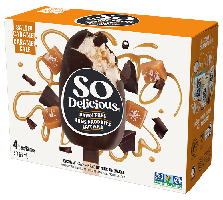 So Delicious - Salted Caramel Cashew - Based Frozen Dessert Bars, 4x68 mL