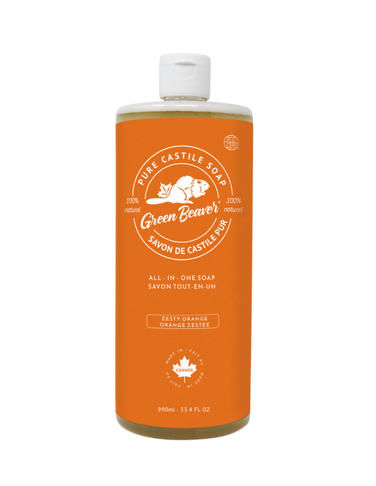 Green Beaver - All-in-One Pure Castile Soap - Zesty Orange, 1 L
