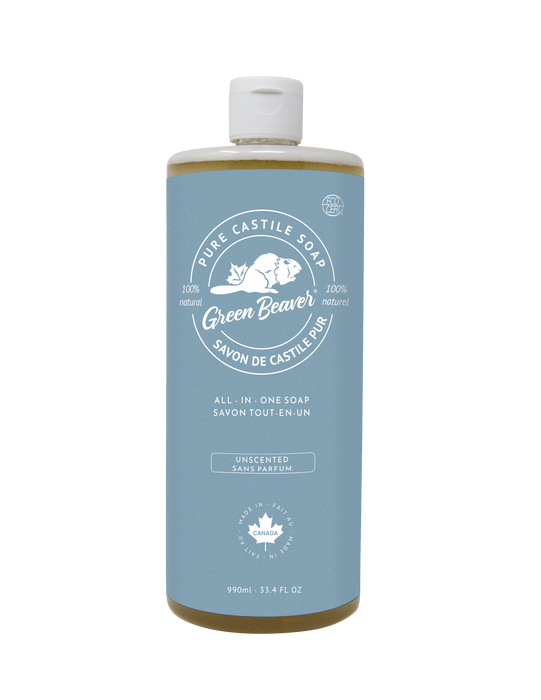 Green Beaver - All-in-One Pure Castile Soap - Unscented, 1 L