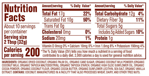 Nutiva - Chocolate Coconut Spread - 326g