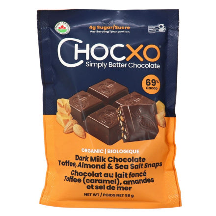 ChocXO - Toffee Almond Sea Salt Snaps, 98 g