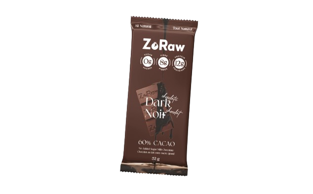 ZoRaw Chocolates - Dark Chocolate Bar with Protein, 52 g