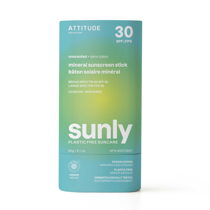 Attitude - Sunly SPF 30 Stick - Unscented, 60 g