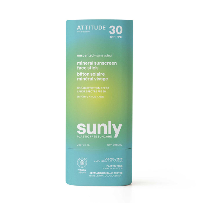 Attitude - Sunly SPF 30 Face Stick Unscent, 20 g