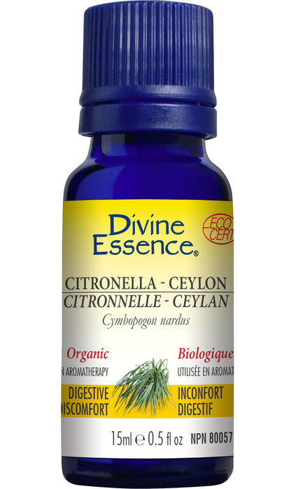 Divine Essence - Organic Citronella Ceylon, 15 mL