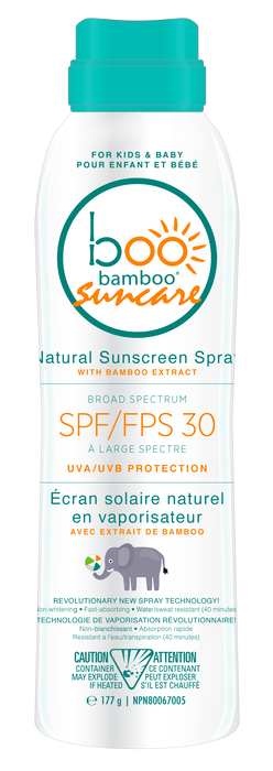 Boo Bamboo - SPF 30 Kids & Baby Sunscreen Spray, 177 mL
