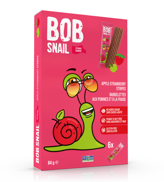 Bob Snail - Stripes - Apple-Strawberry, 84 g