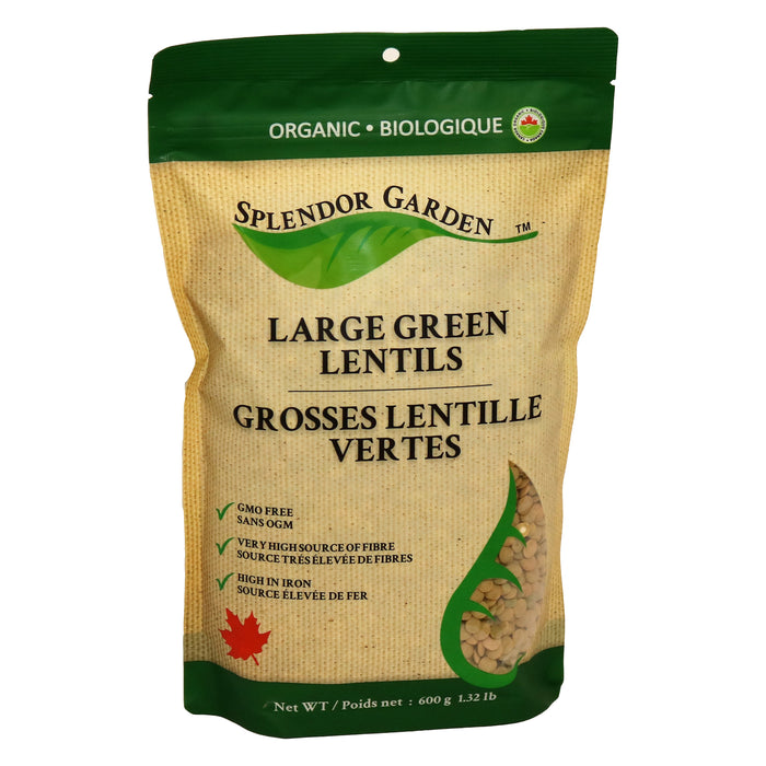 Splendor Garden - Organic Large Green Lentils, 600 g