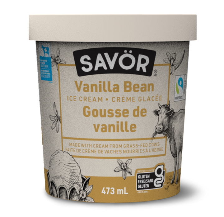 Savor - Grass Fed Ice Cream - Vanilla, 473 mL