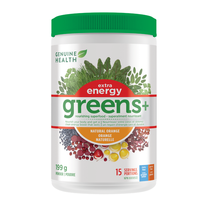 Genuine Health - Greens+ Extra Energy Orange, 199 g