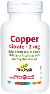 New Roots Herbal - Copper Citrate, 100 Capsules