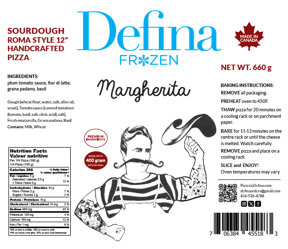 Defina - Margherita Frozen Pizza, 660 g — Goodness Me!