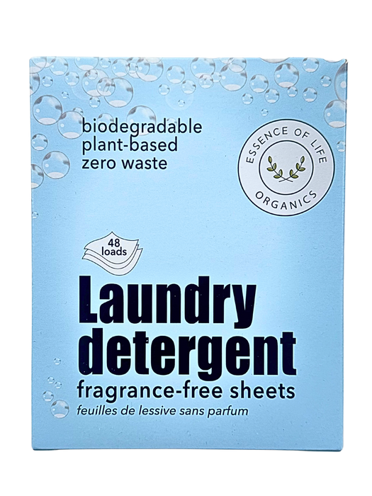 Essence of Life Organics - Laundry Detergent Sheets Fragrance Free, 48 Counts