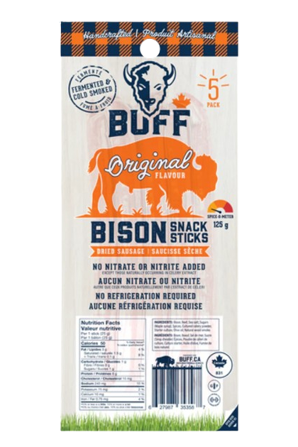 Buff - Snack Sticks - Original Bison, 125 g