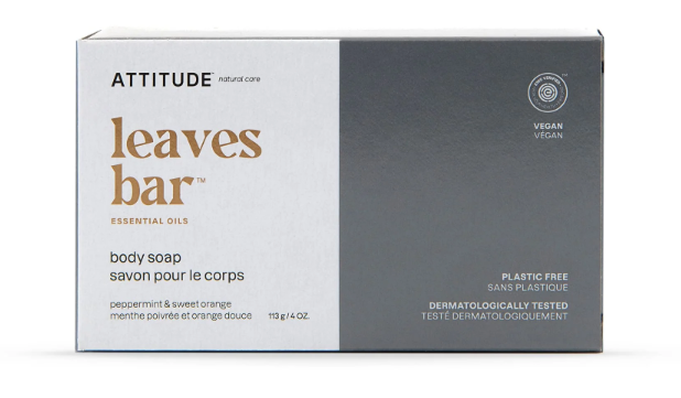 Attitude - Leaves Bar Men Peppermint & Orange, 113 g