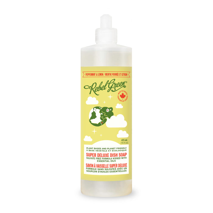 Rebel Green - Dish Soap Peppermint & Lemon, 473 mL