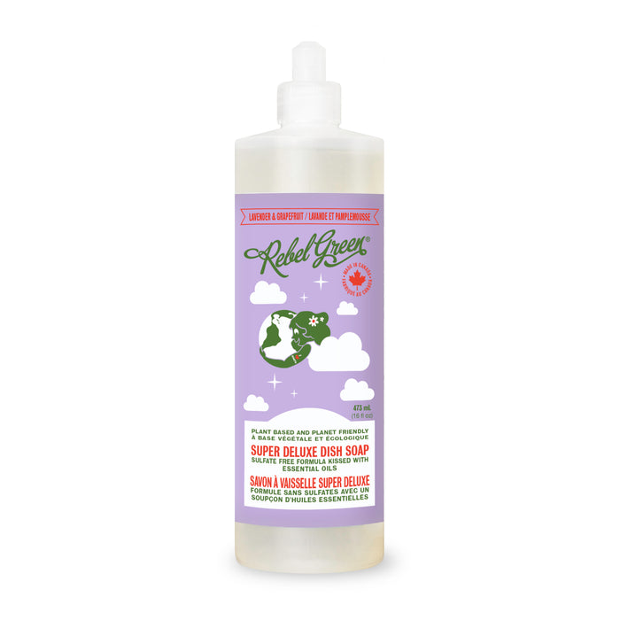 Rebel Green - Dish Soap Lavender & Grapefruit, 473 mL