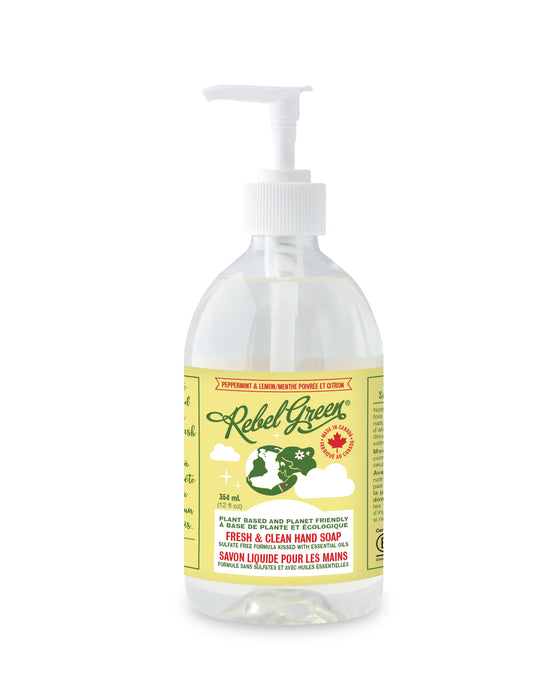 Rebel Green - Hand Soap Peppermint & Lemon, 354 mL