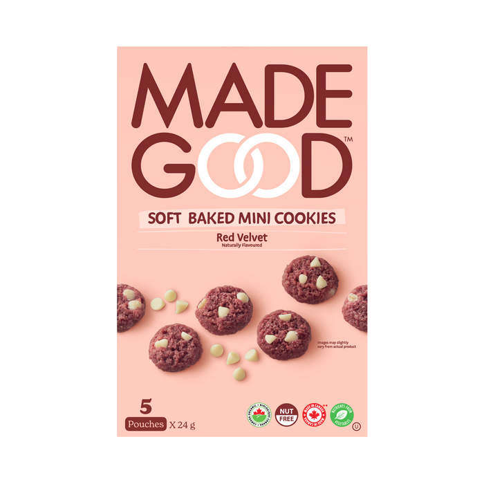Made Good - Red Velvet Soft Baked Mini Cookies, 5x24 g