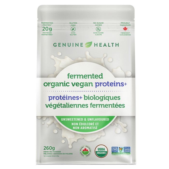 Genuine Health - Fermented Organic Vegan Proteins + Unflavoured, 260 g