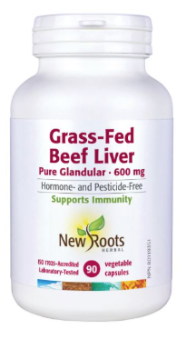 New Roots Herbal - Grass-Fed Beef Liver Gland 600mg, 90 Capsules