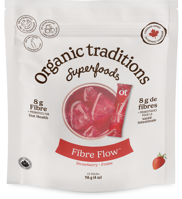 Organic Traditions - Fibre Flow - Strawberry, 116 g