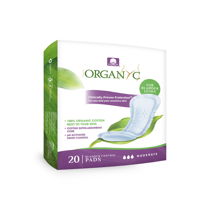Organyc - Light Incontinence Moderate Pads, 20 Count