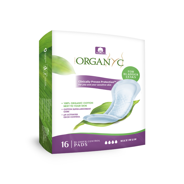 Organyc - Light Incontinence Maximum Pads, 16 Count