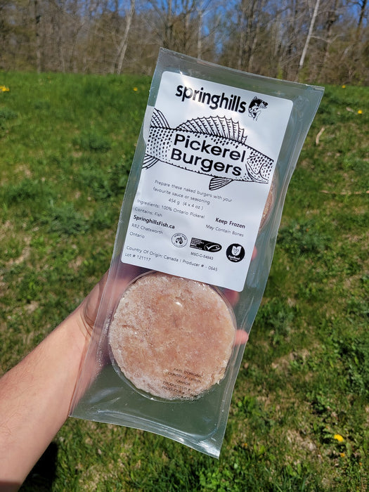 Springhills Fish - Pickerel Burgers - Unseasoned, 454 g