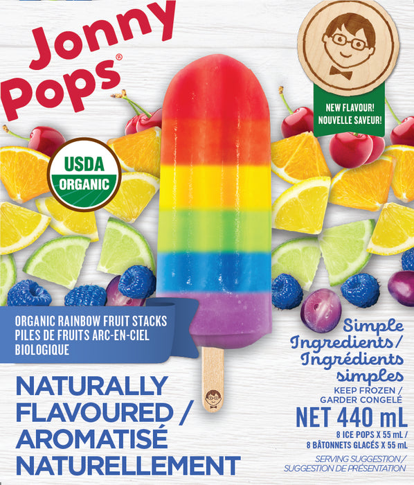 Jonny Pops - Organic Rainbow Fruit Stacks Water Pops, 440 mL