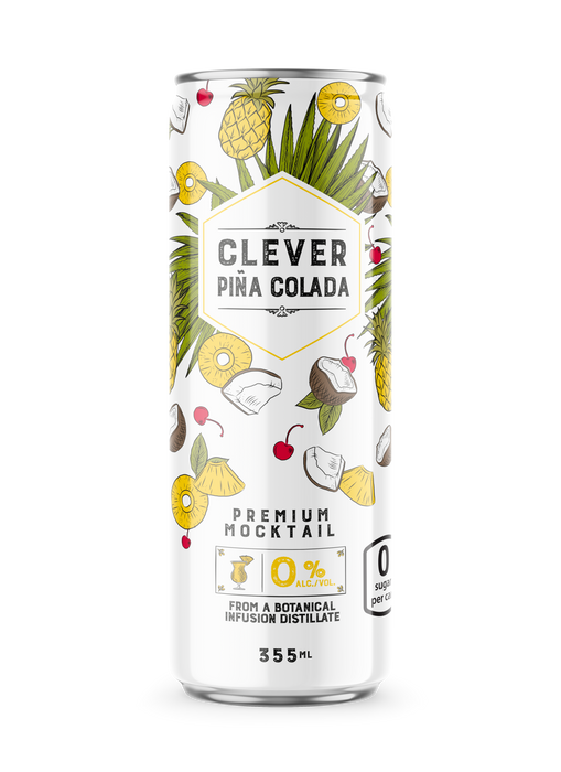 Clever Mocktails - Zero Sugar Pina Colada Non-Alcohol, 355 mL