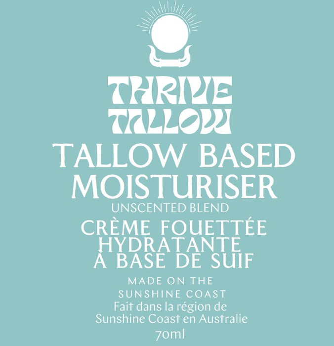 Thrive Tallow - Tallow Based Moisturiser Unscented, 70 mL