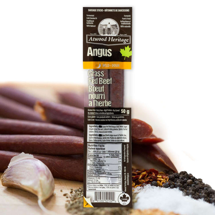 Atwood Heritage - Mild Grass-Fed Angus Beef Sausage, 50 g