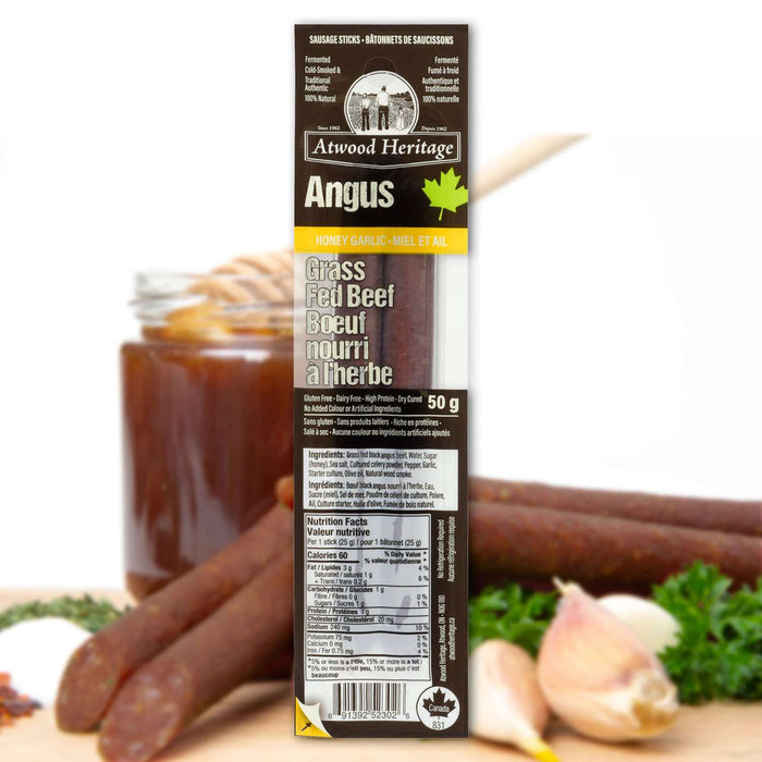 Atwood Heritage - Honey Garlic Grass-Fed Angus Beef Sausage, 50 g