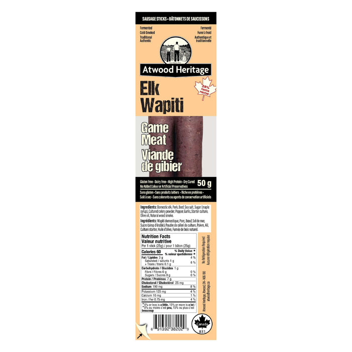 Atwood Heritage - Elk Sausage Sticks, 50 g