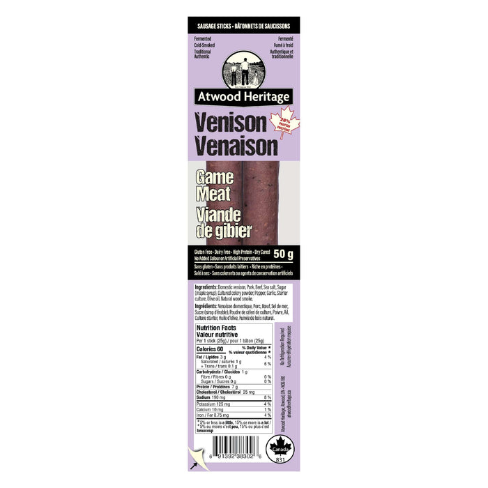 Atwood Heritage - Venison Sausage Sticks, 50 g
