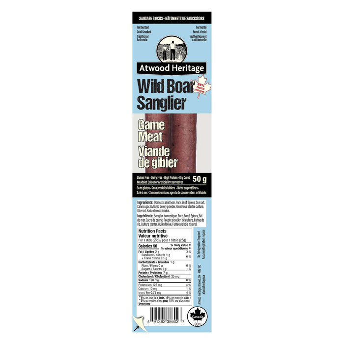Atwood Heritage - Wild Boar Sausage Sticks, 50 g