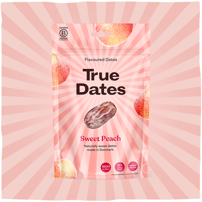 True Dates - Sweet Peach Flavoured Dates, 100 g