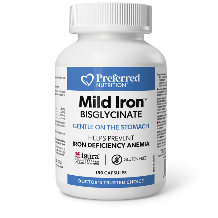 Preferred Nutrition - Mild Iron Bisglycinate, 150 Capsules