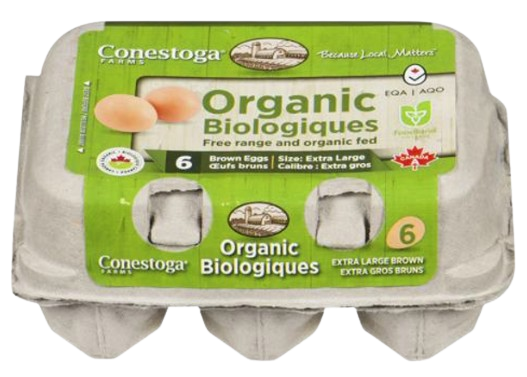 Conestoga Farms - Organic Brown Eggs, 6 Count